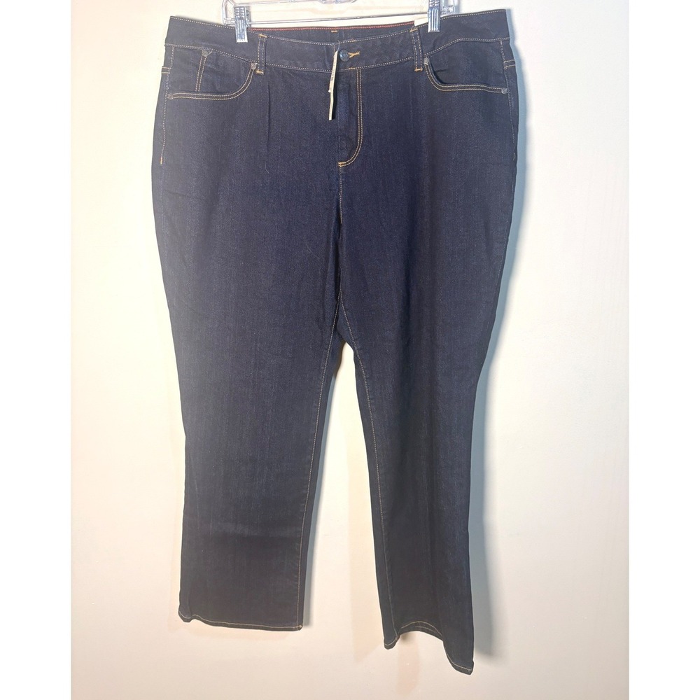 Talbots Bootcut Jeans Womens 20W Blue New Curvy Fit Dark Wash Denim Pants